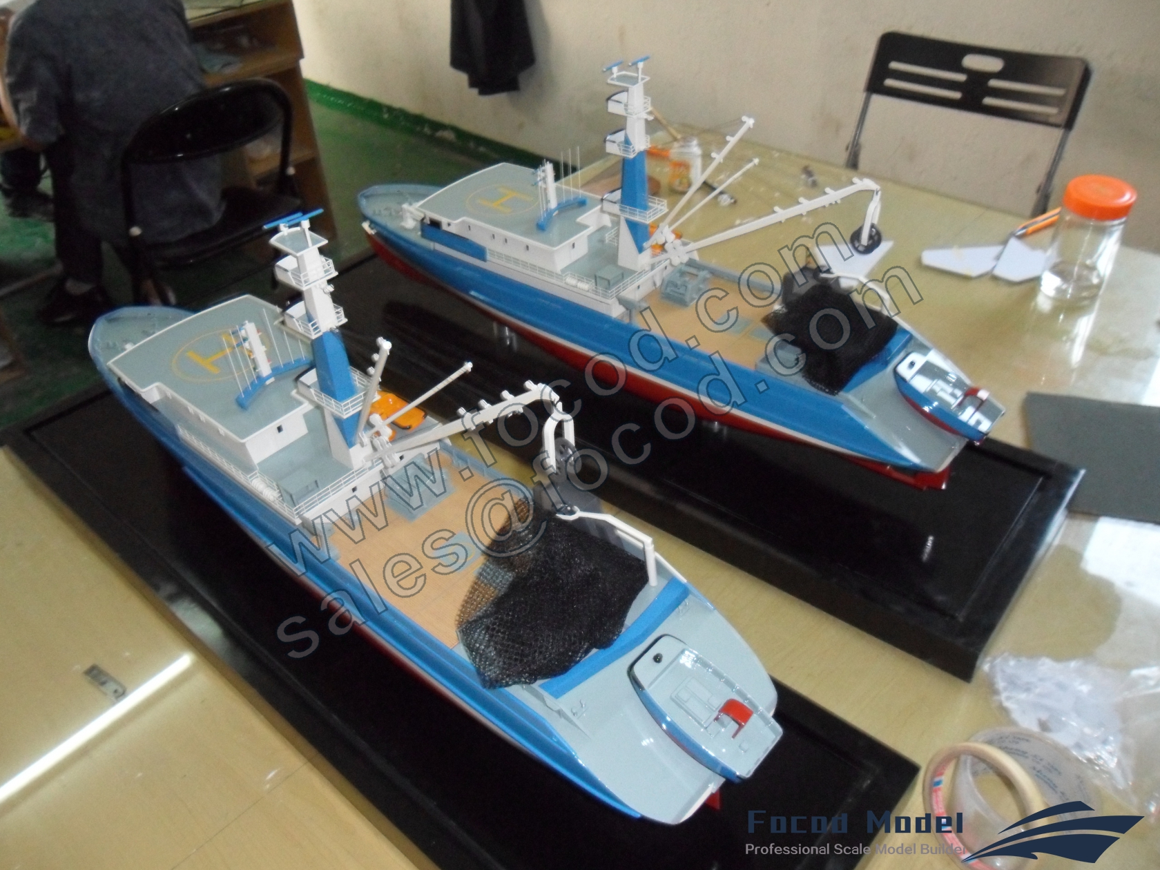 custom made model of 80m Fishing vessel